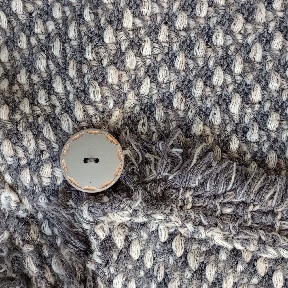 Anthropologie Angel of The North Tipperary Frayed Button Cardigan Jacket Grey S - Picture 6 of 13
